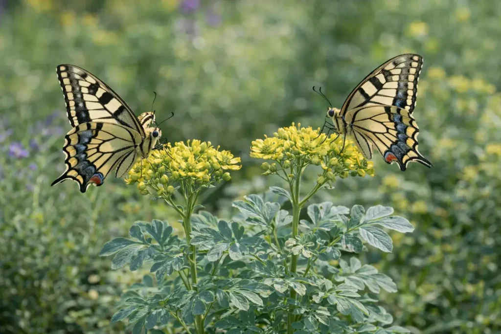 rue-plant-attracting-swallowtail-butterflies