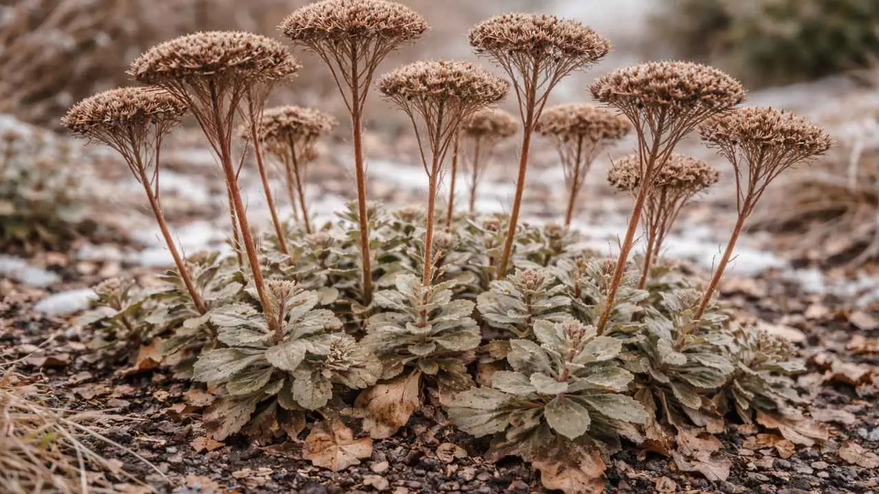 sedum in winter