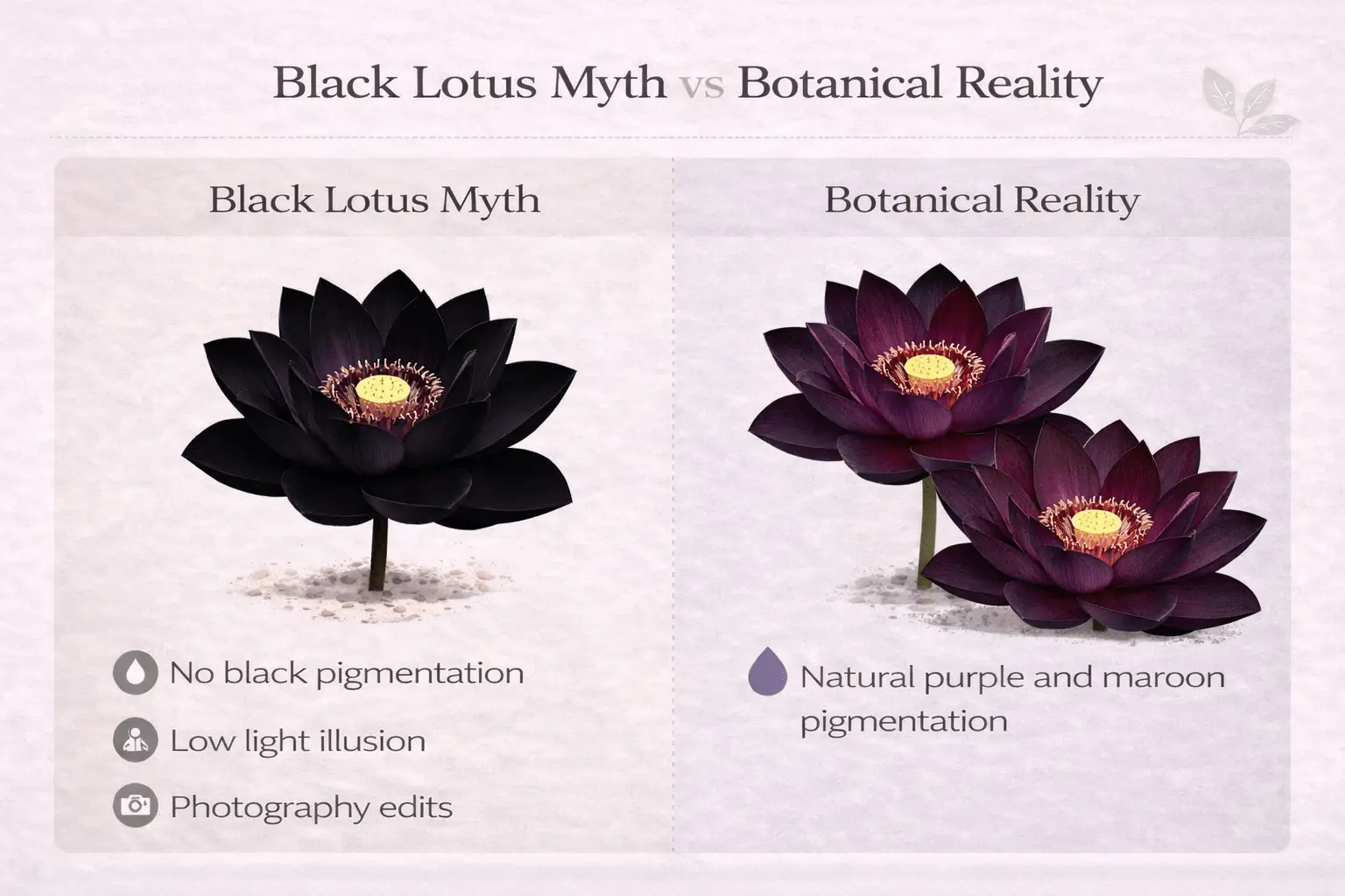 black lotus flowers