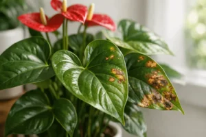 brown spots on anthurium leaves