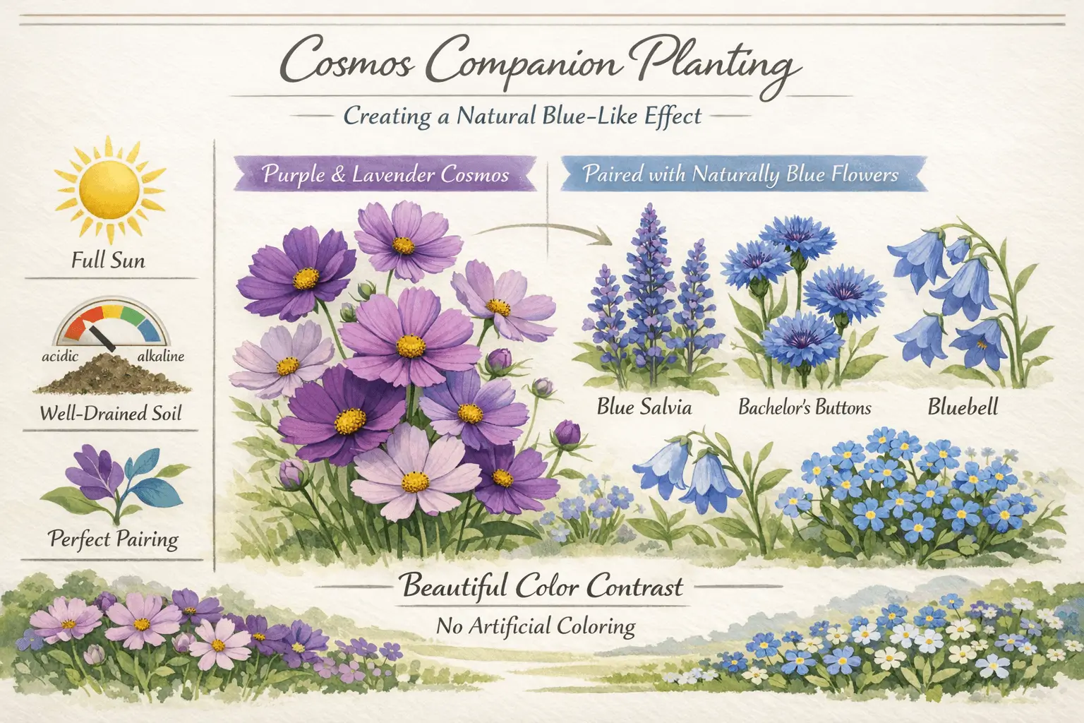 cosmos flower blue