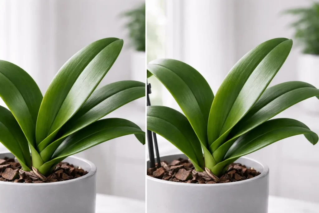 healthy orchid leaves