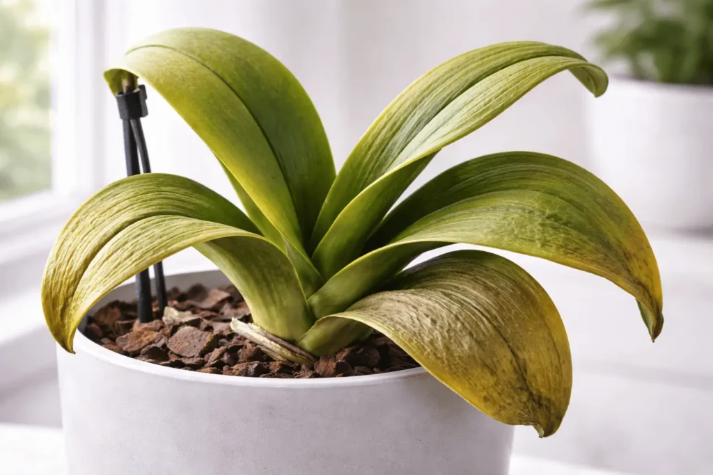 healthy orchid leaves