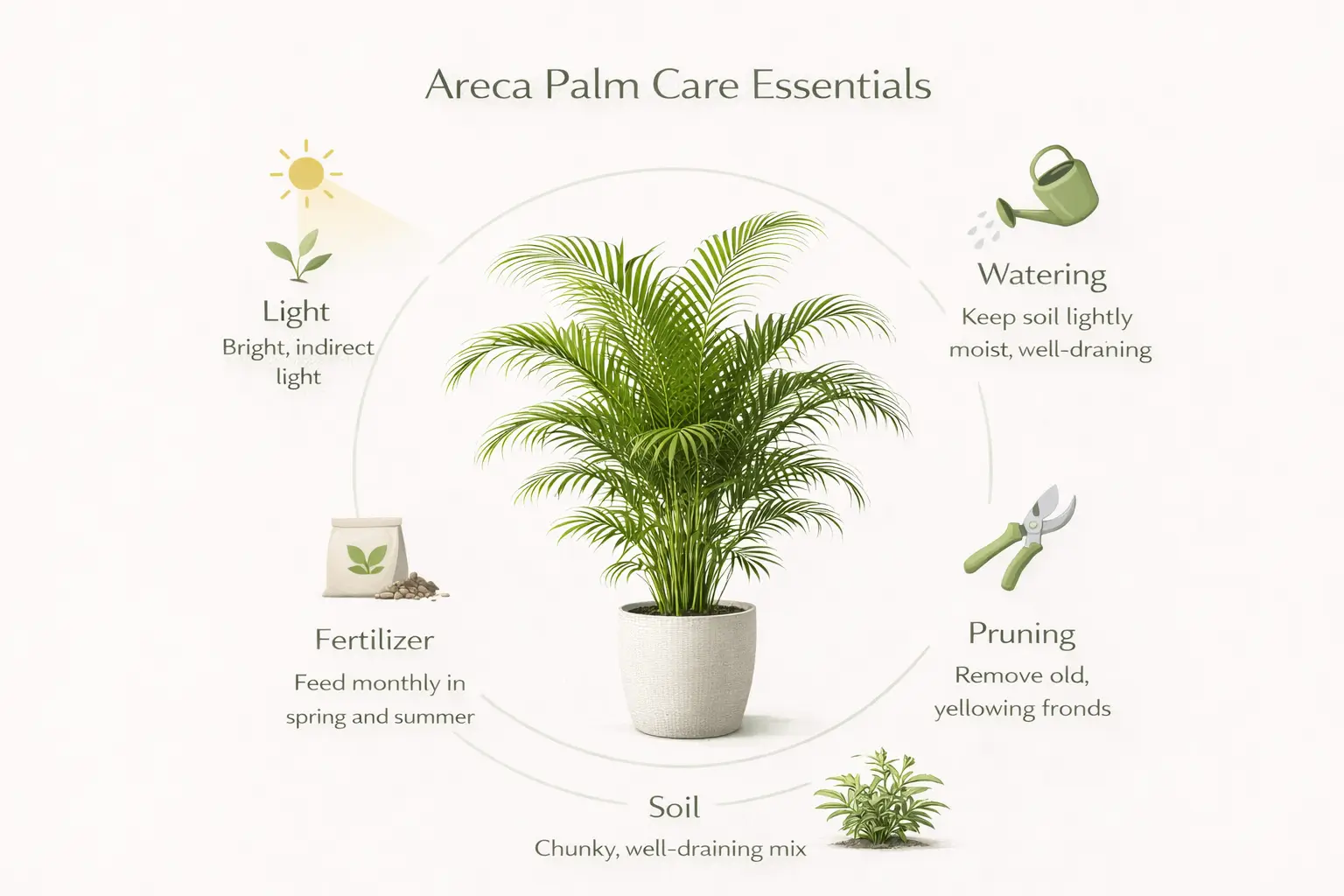 how to take care of areca palm