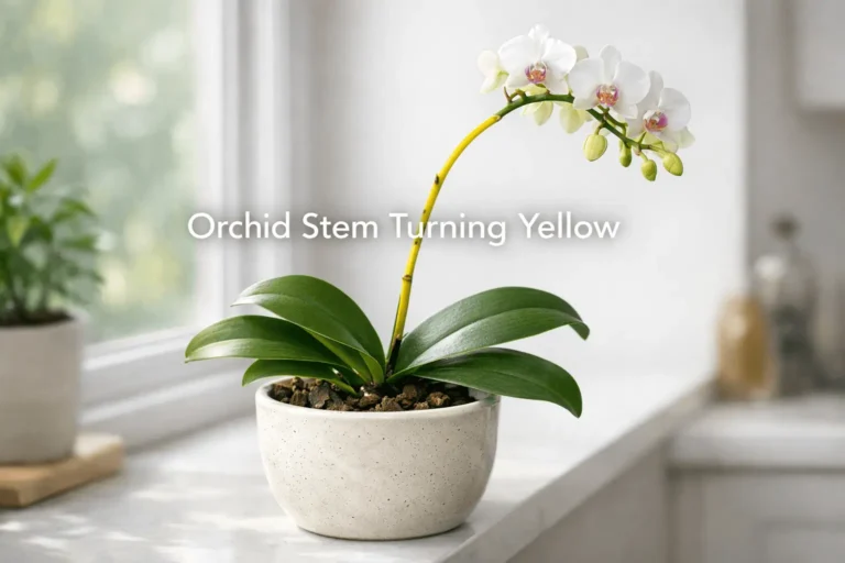 orchid stem turning Yellow