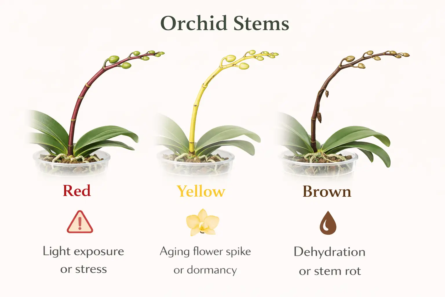 orchid stem turning red