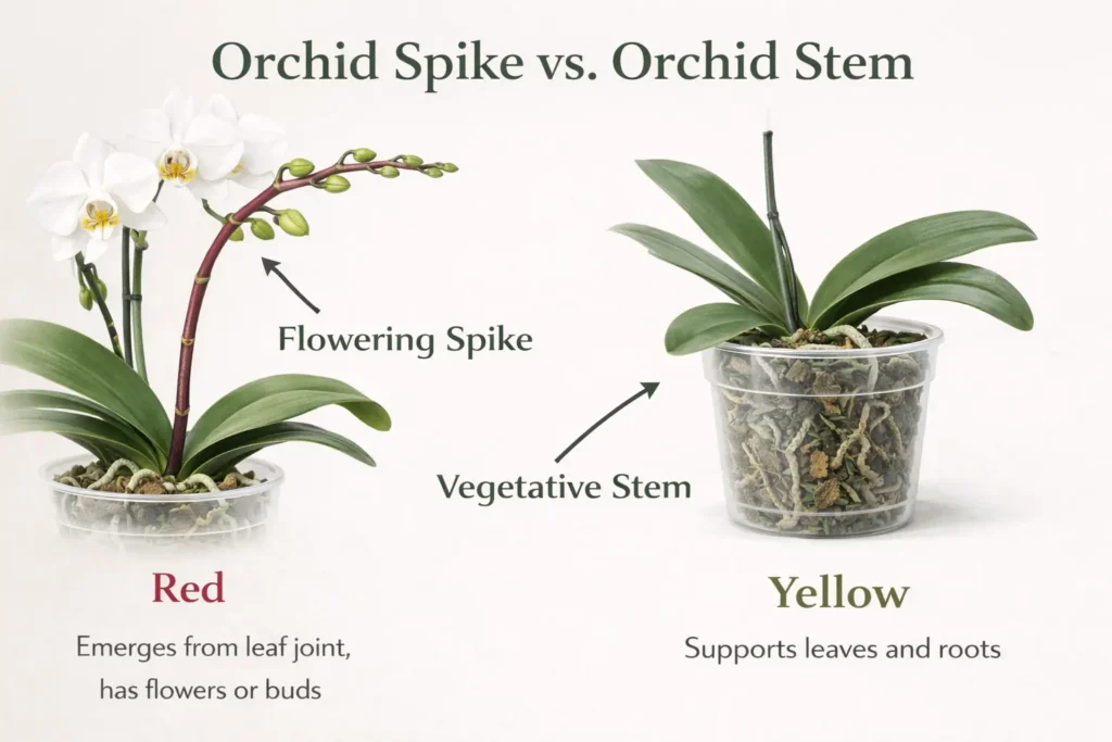 orchid stem turning red
