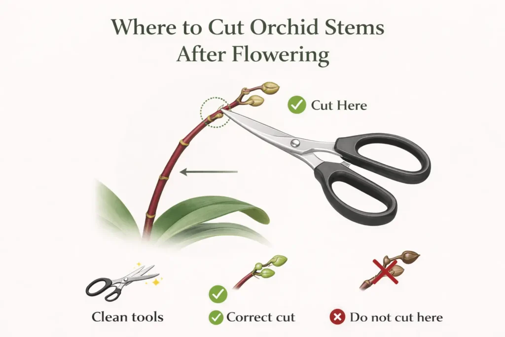 orchid stem turning red