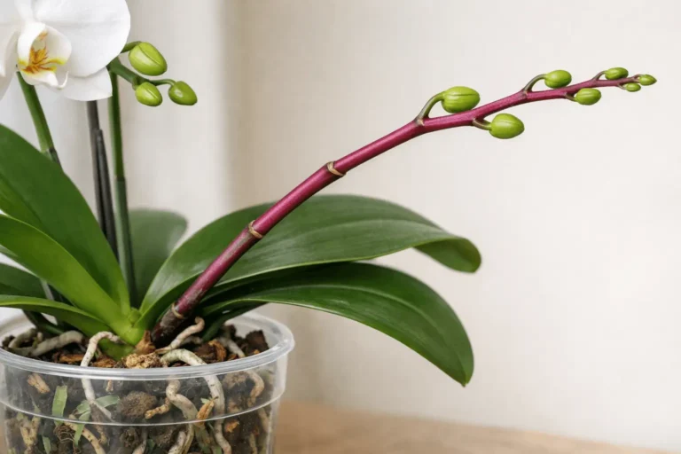 orchid stem turning red