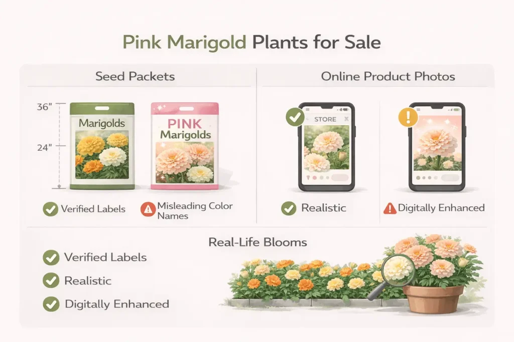 pink marigolds plants