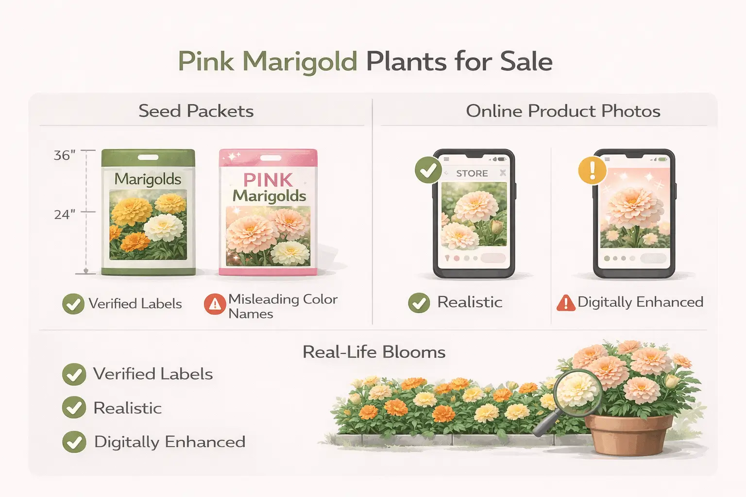 pink marigolds plants