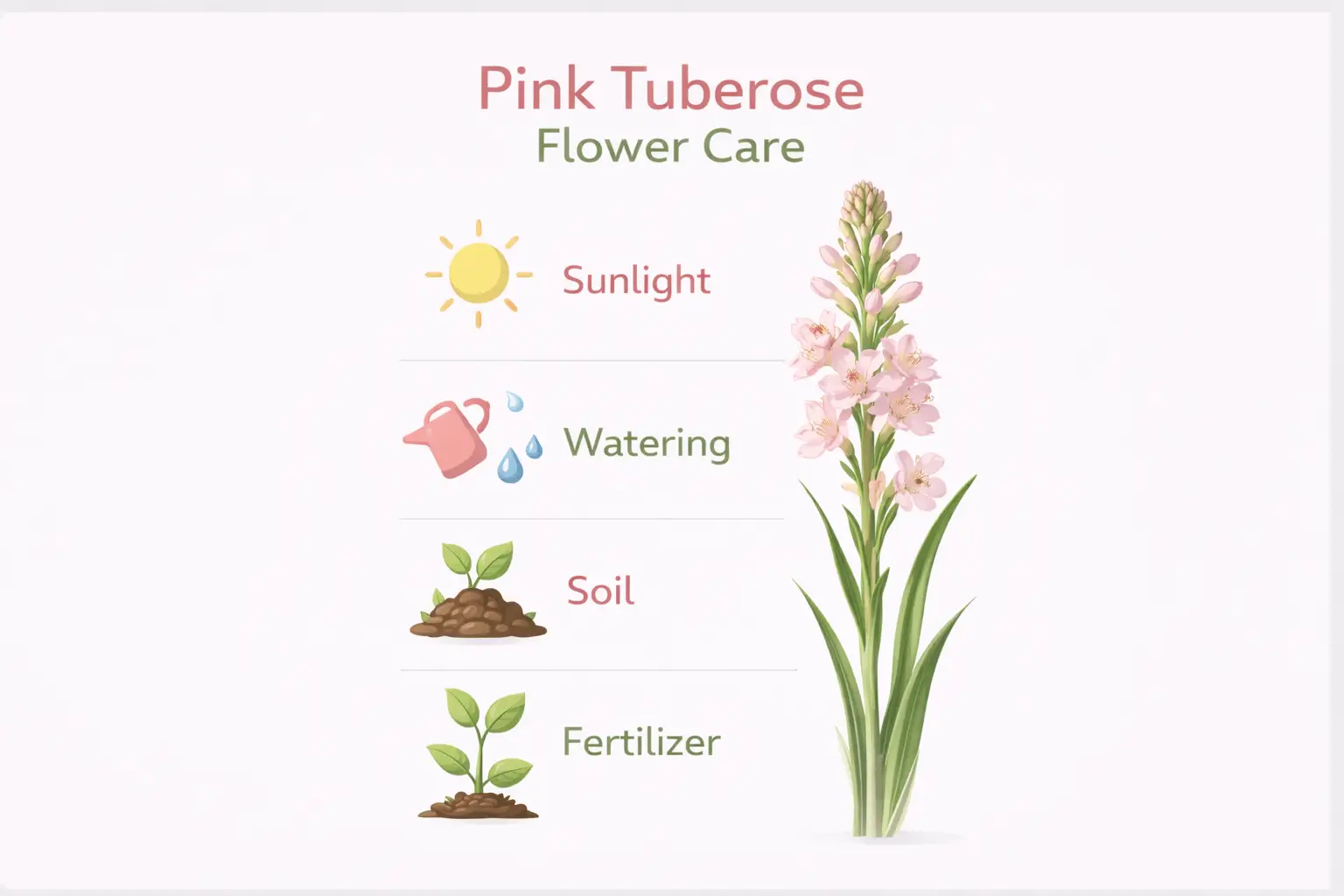 pink tuberose flower