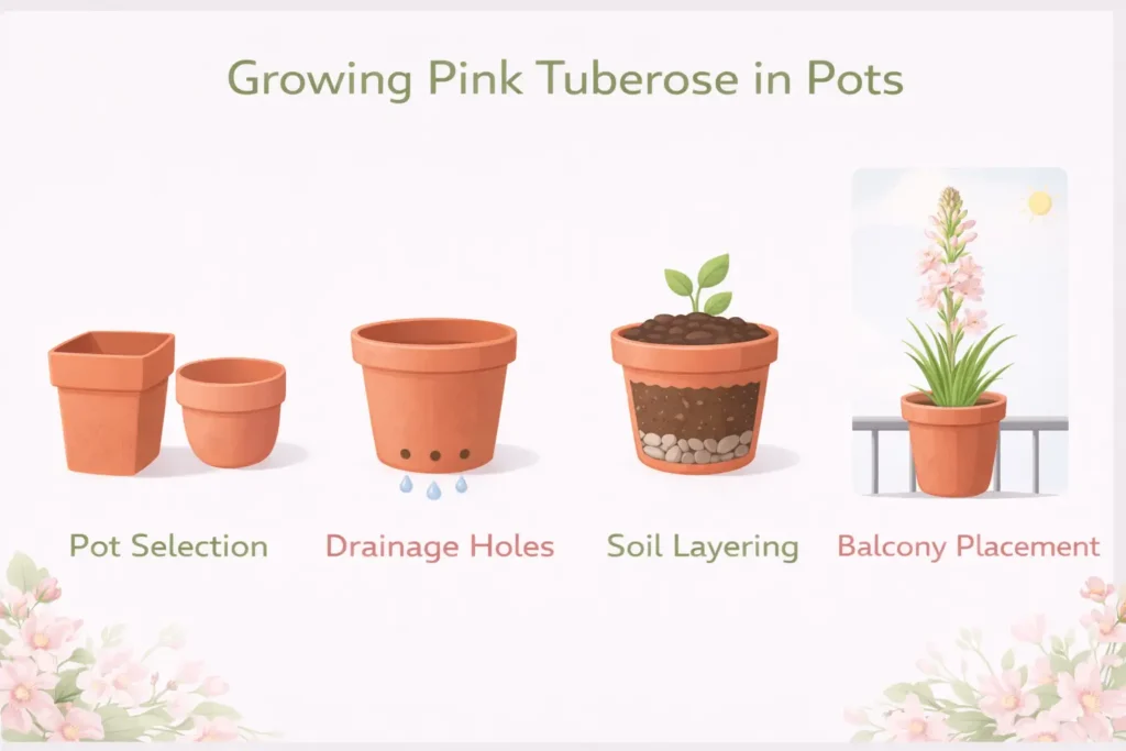 pink tuberose flower