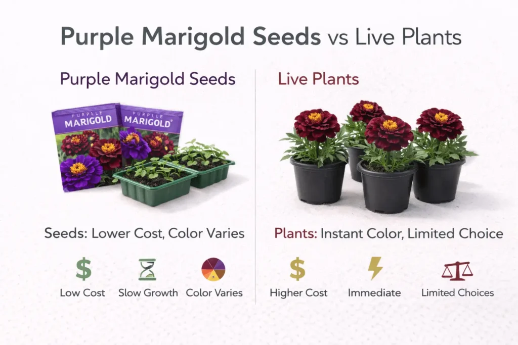purple marigolds