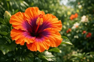 purple orange hibiscus