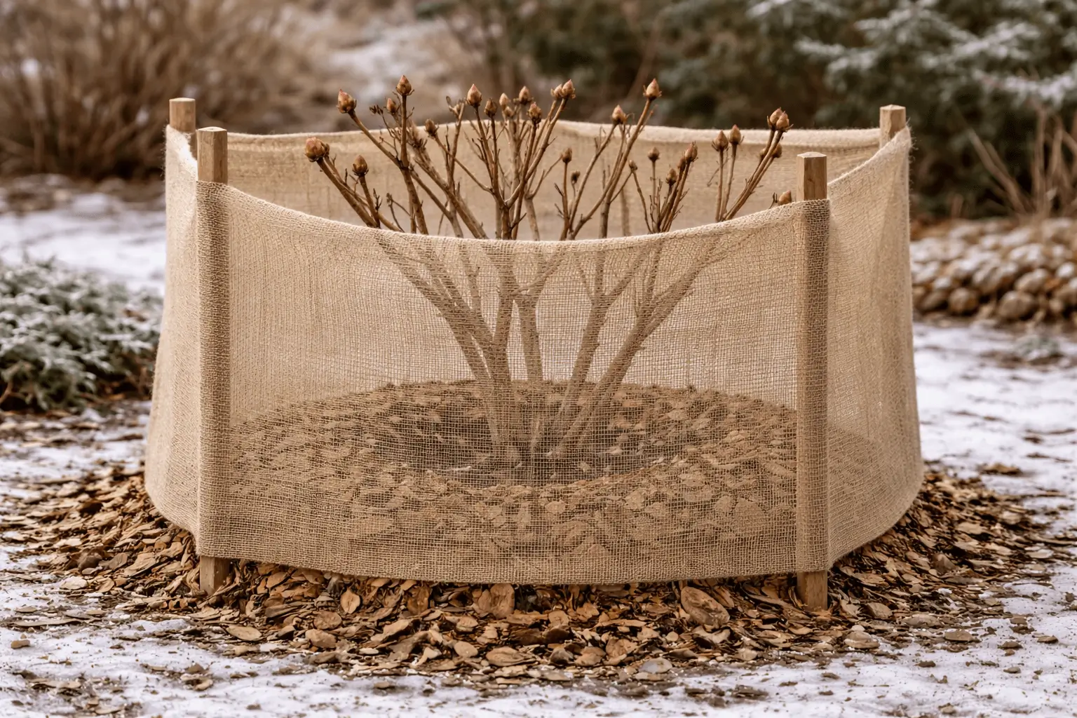 tree peony in winter