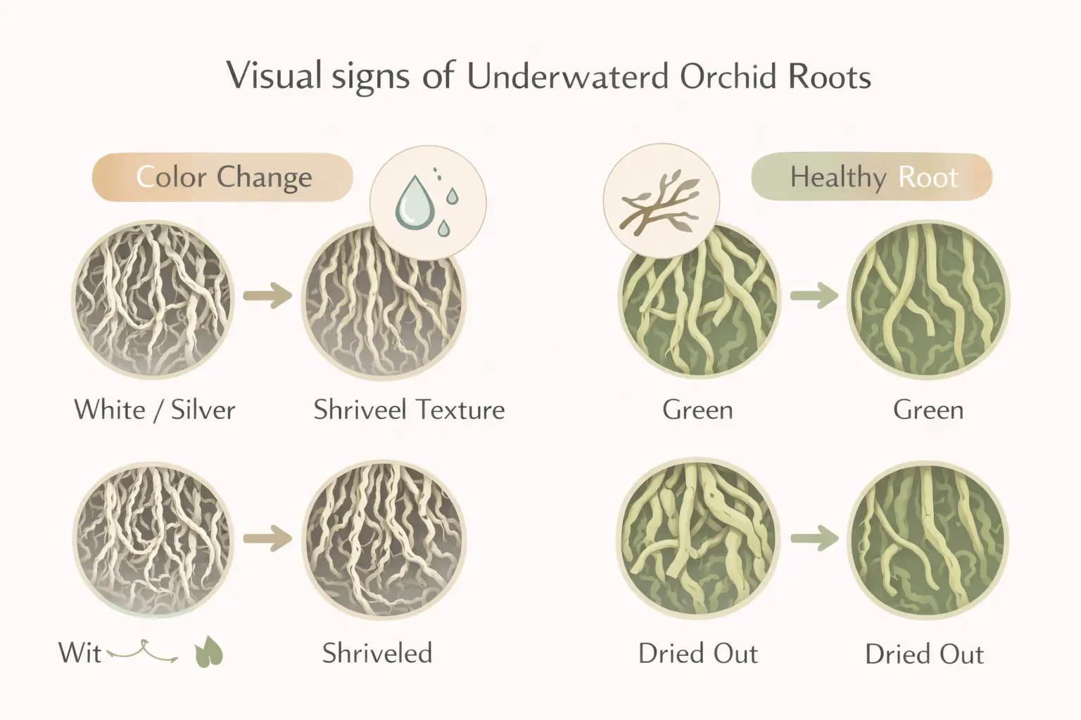 underwatered orchid roots