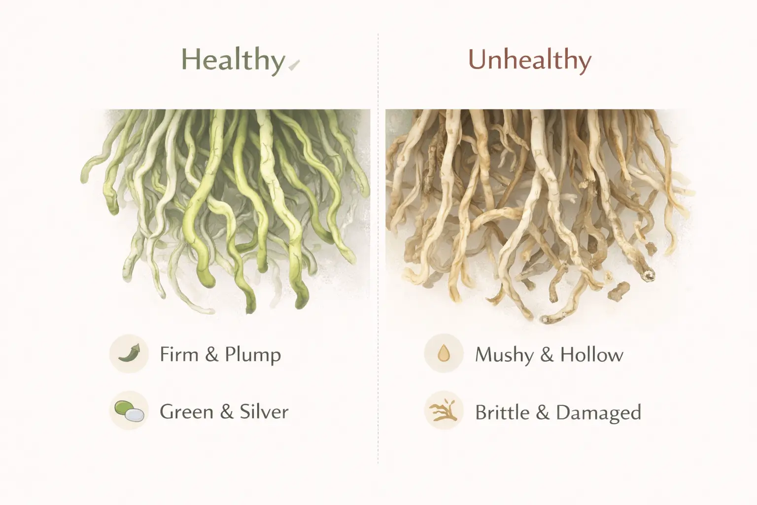 underwatered orchid roots