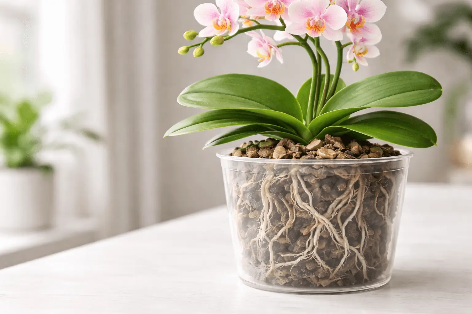 underwatered orchid roots