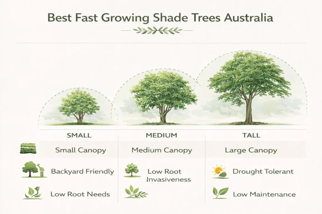 fast growing evergreen trees australia