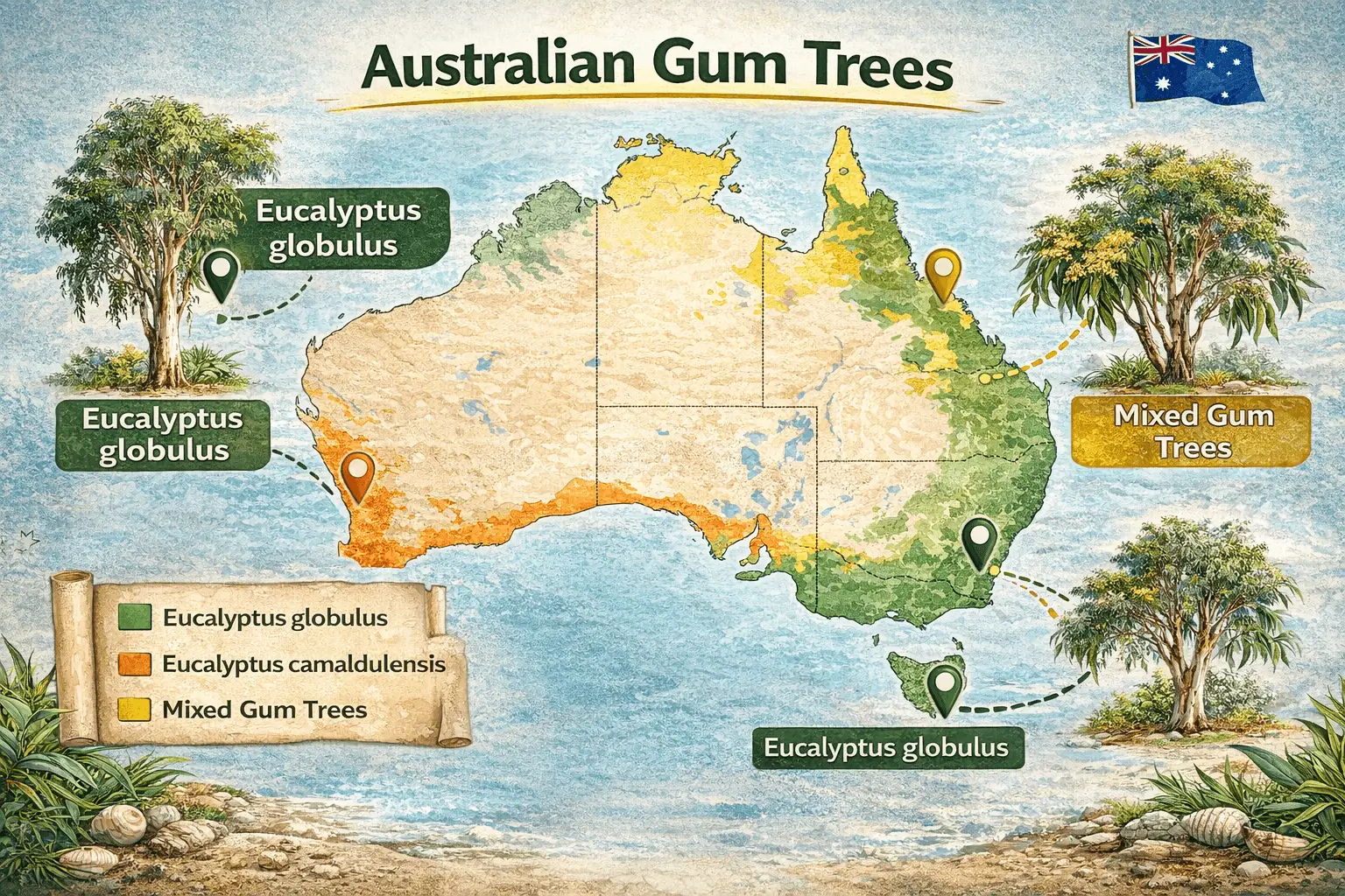 fast growing gum trees