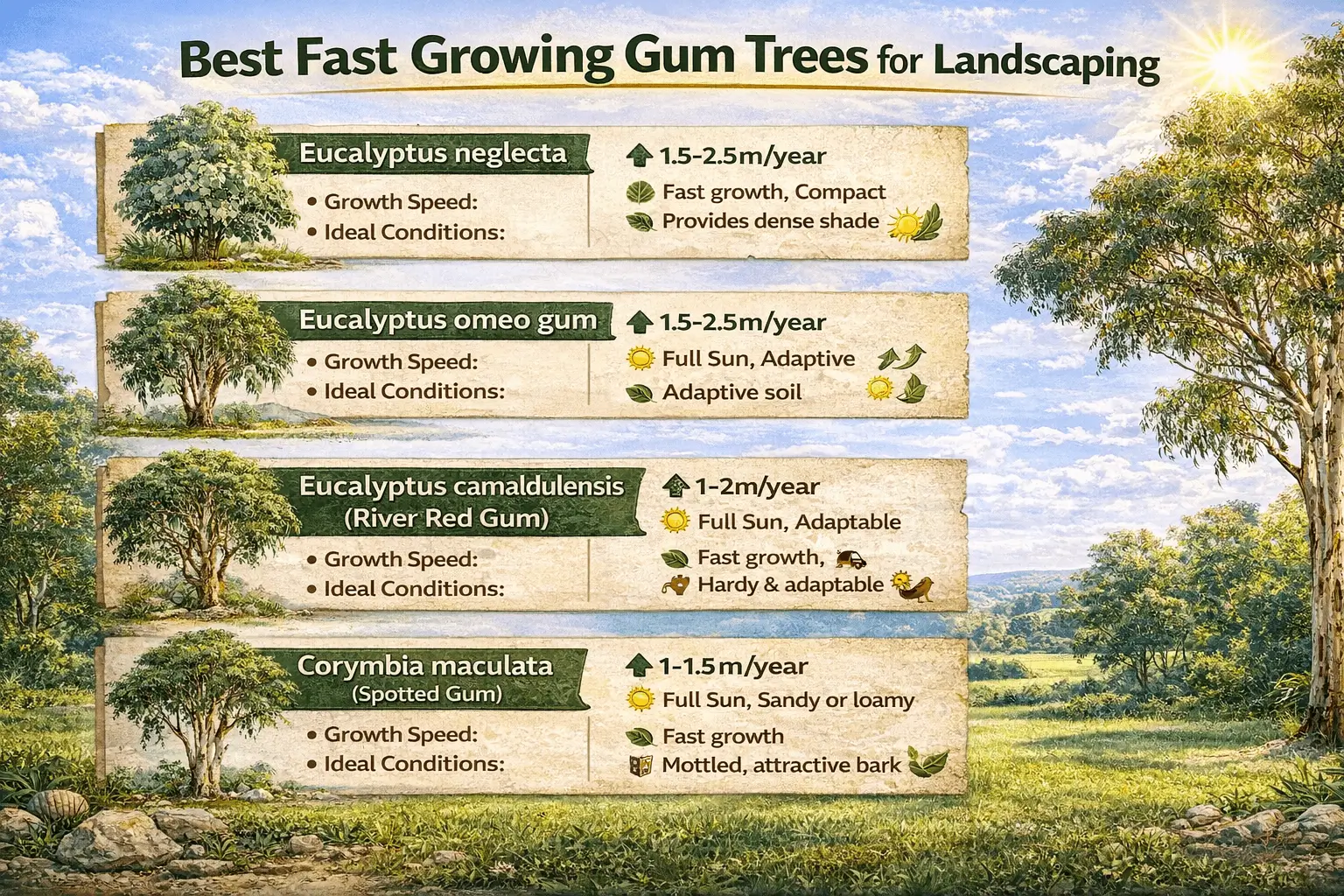 fast growing gum trees