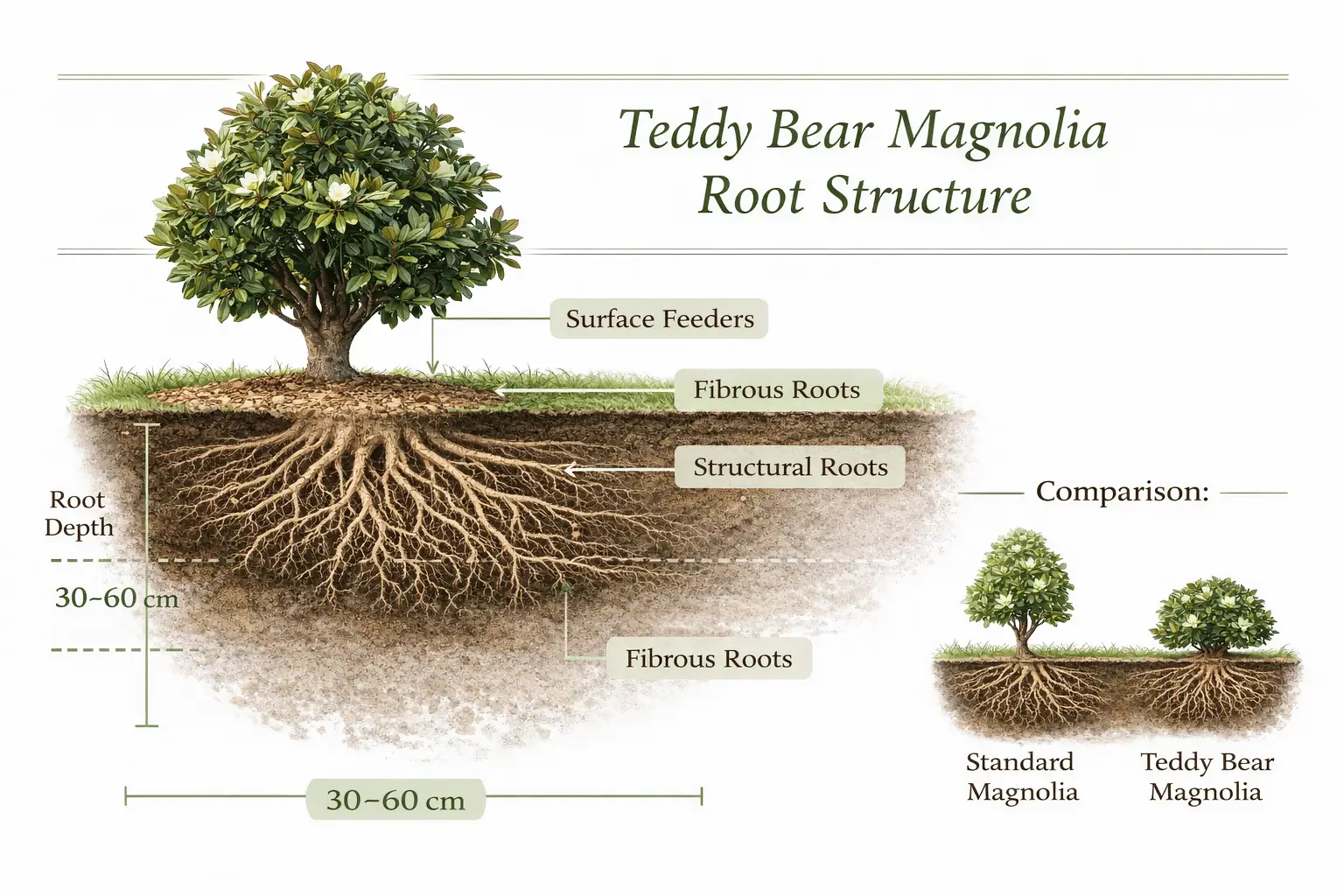 teddy bear magnolia root system