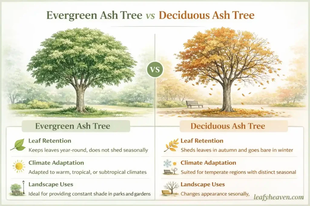 Evergreen-Ash-Tree-vs-Deciduous-Ash-Trees