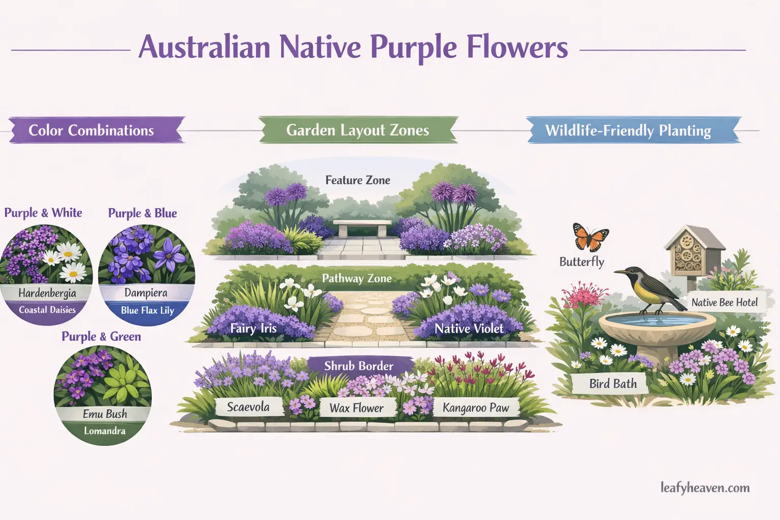 australian native purple flowers