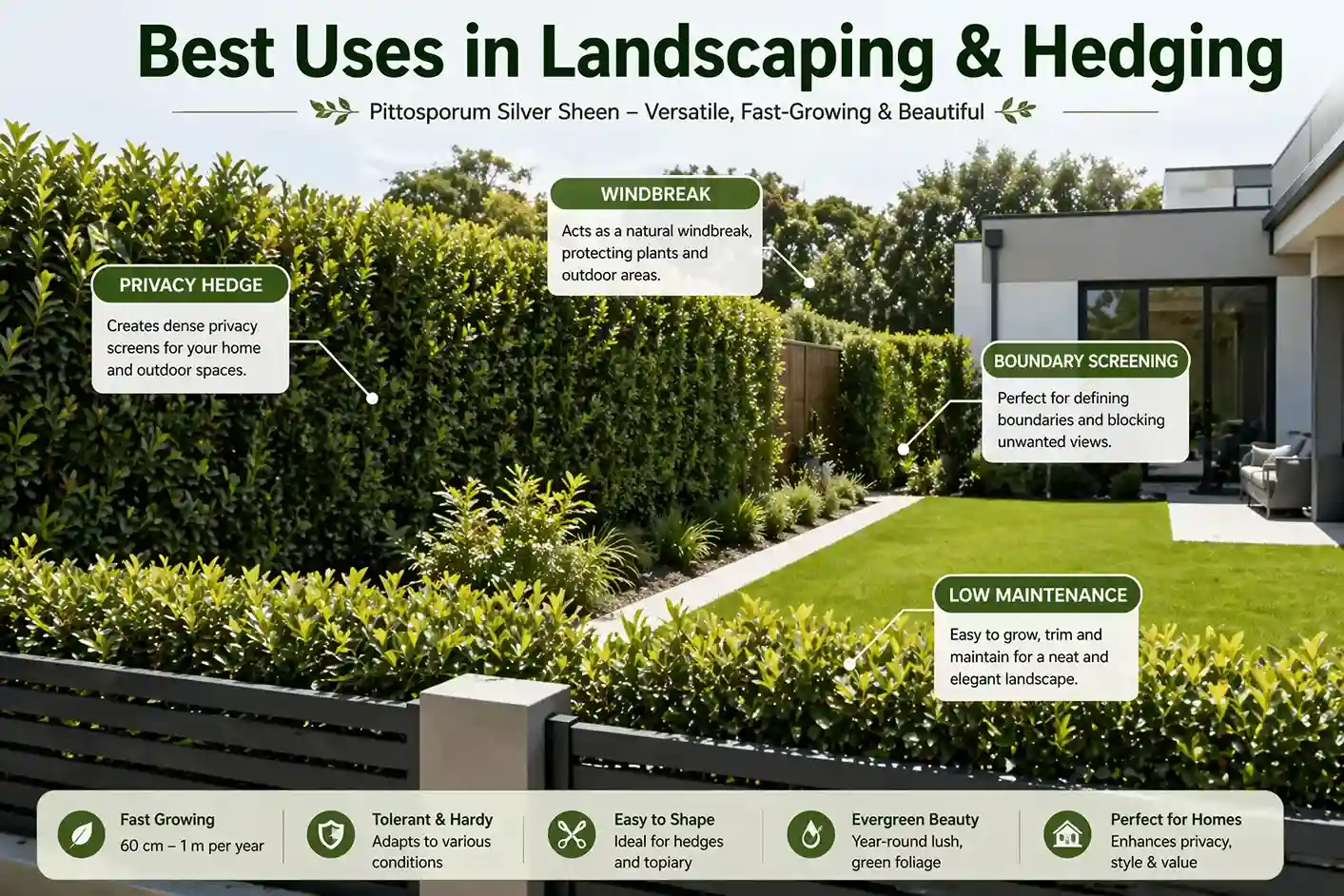 pittosporum silver sheen growth rate