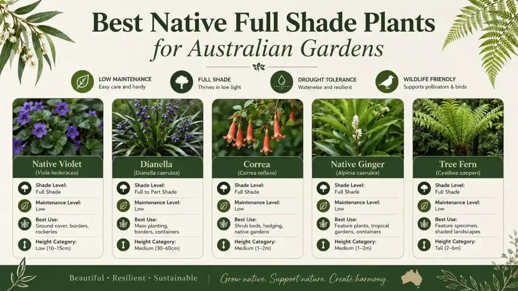 native full shade plants australia