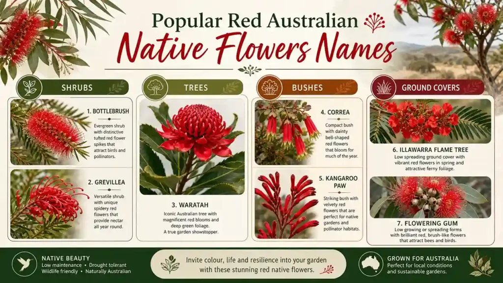 red australian native flowers
